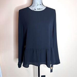 ($36) Apt 9 NWT black ruffle bottom top
